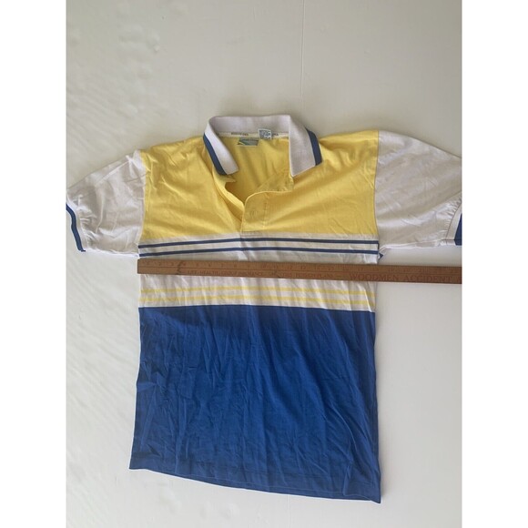 Vintage‎ 90’s Men 1/4 Button Members Only Striped Polo Short Sleeve Shirt Size M - Picture 4 of 7